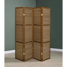 Load image into Gallery viewer, Kenabi - 4 Panel Room Divider Folding Screen - Walnut
