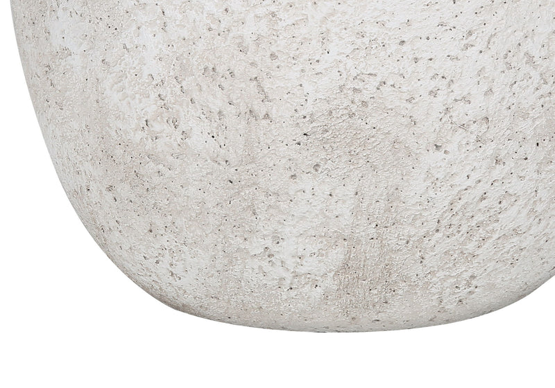 Concrete Urn Table Lamp With Empire Shade - Cream