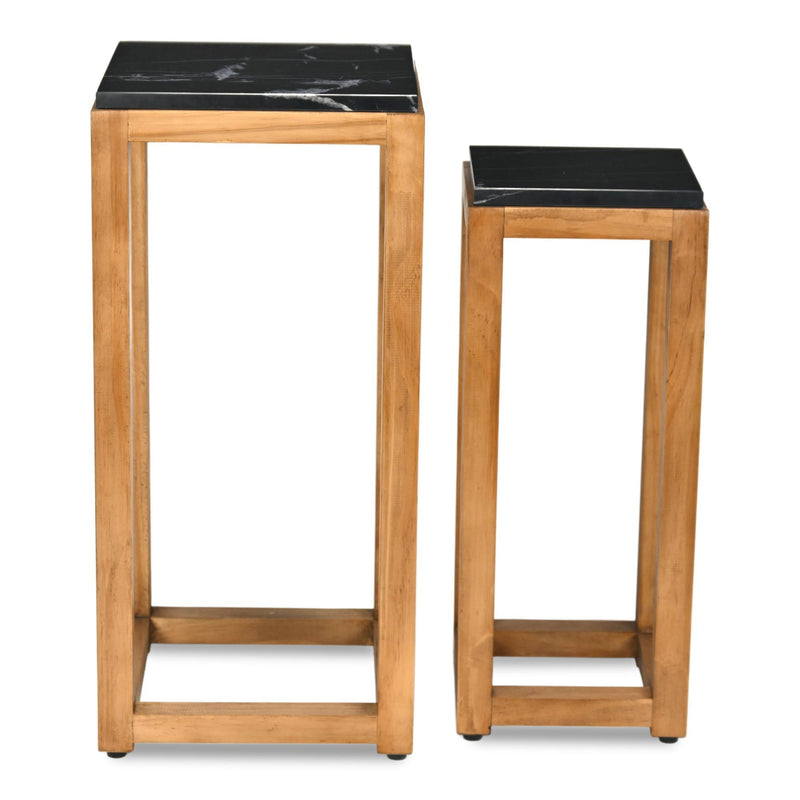 Square Nested Tables (Set of 2) - Black / Brown
