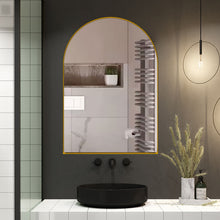 Load image into Gallery viewer, Arched Recessed Medicine Cabinet, Metal Framed Bathroom Wall Cabinet With Mirror And Adjustable Shelves, Wall Mirror With Storage For Bathroom
