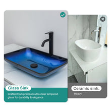 Load image into Gallery viewer, Gradient Tempered Glass Vessel Sink With Pop-Up Drain

