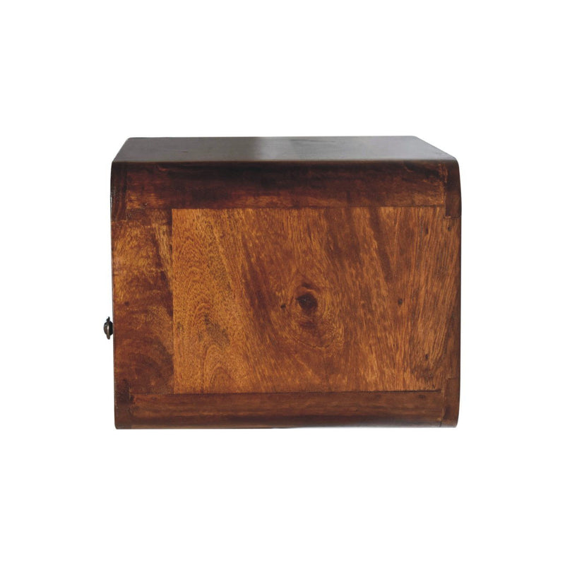 18" Solid Wood 1 Drawer Floating Nightstand - Dark Brown