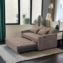Load image into Gallery viewer, 3 In 1 Convertible Sleeper Sofa Bed, Modern Fabric Loveseat Futon Sofa Couch With Pullout Bed, Small Love Seat Lounge Sofa With Reclining Backrest, Furniture For Living Room
