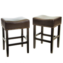 Load image into Gallery viewer, Soltique - Backless Dining Counter Stool With Nailhead Trim (Set of 2)
