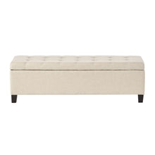 Load image into Gallery viewer, Storage Ottoman With Tufted Top And Pillow Soft Cushioning - Beige
