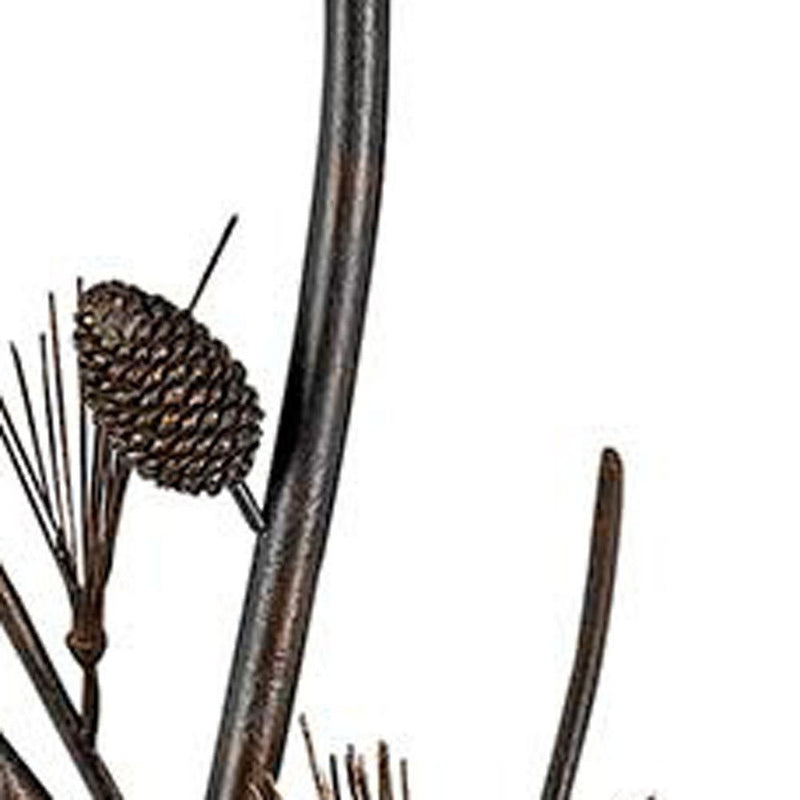 Traditional Shaped Floor Lamp With Brown Empire Shade - Rust