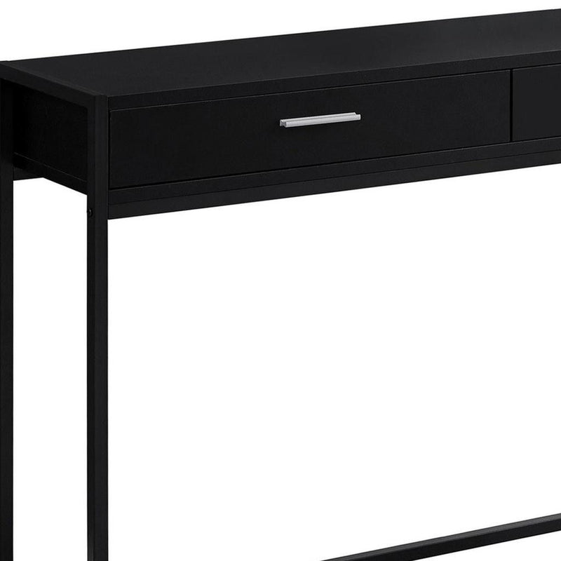 Frame Console Table And Drawers - Black