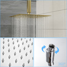Load image into Gallery viewer, Modern 10" Square Rainfall Shower Head &amp; Stainless Steel Wall Or Ceiling Mount Luxury Spa Shower Panel
