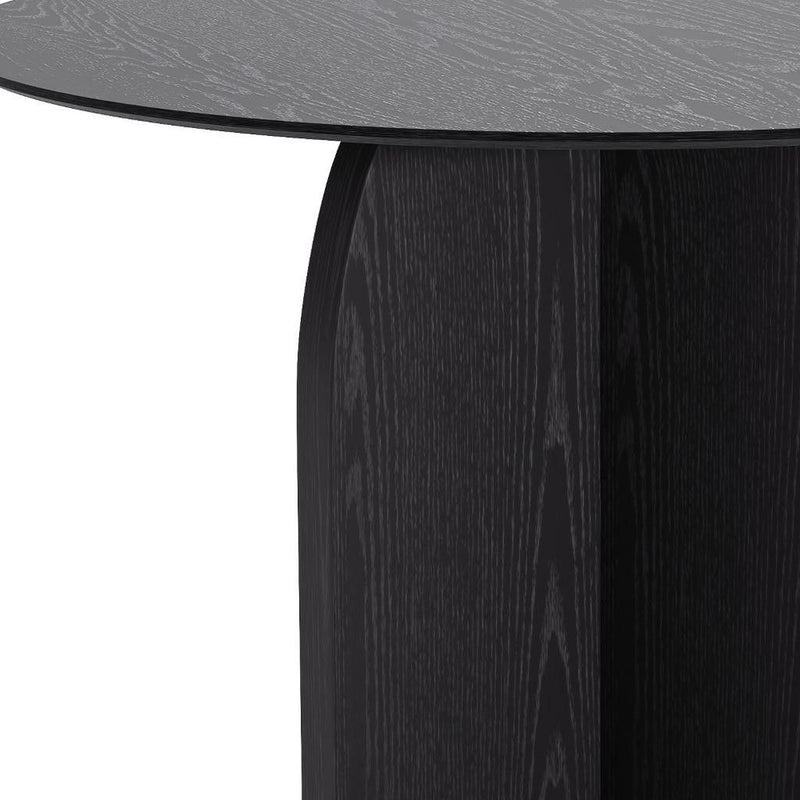 42" Solid Wood Pedestal Base Round Top Dining Table - Black