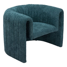 Load image into Gallery viewer, 37" Modern marine Sherpa And Upholstered Tufted Arm Chair - Teal Blue
