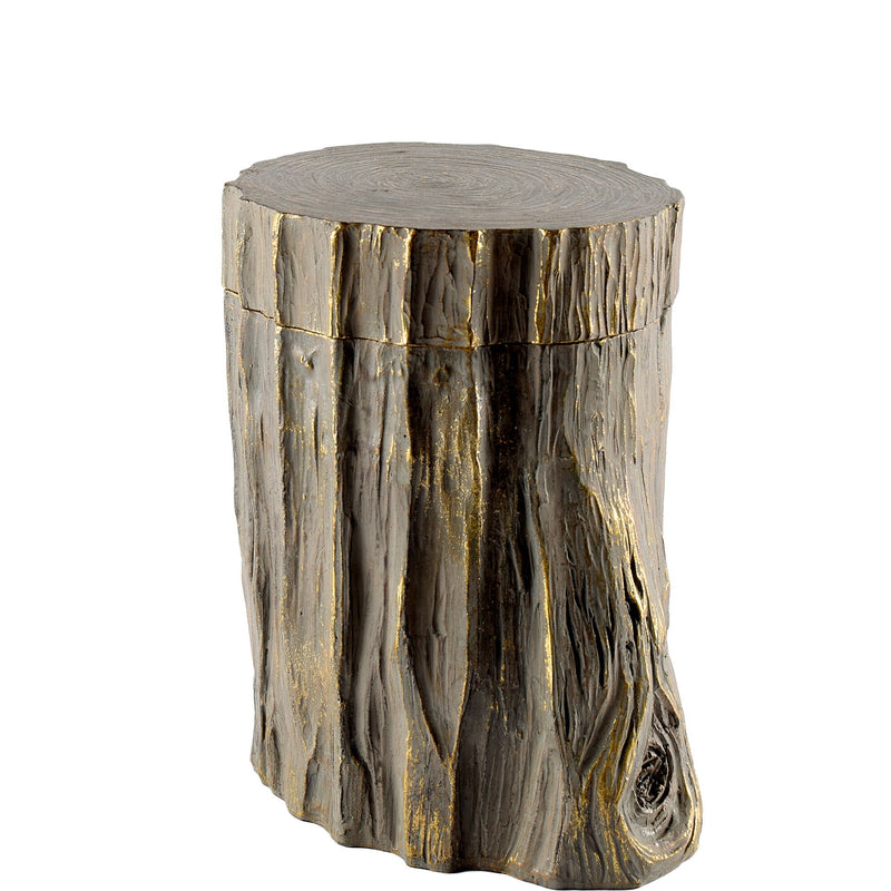 Modern Abstract Tree Stump Decorative Box - Brown / Gold