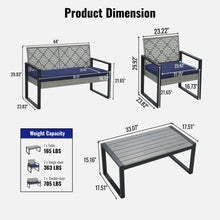 Load image into Gallery viewer, 4 Piece Patio Furniture Set With Acacia Wood Table Top And Cushions
