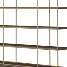 Load image into Gallery viewer, Four Tier Bookcase With Four Doors - Antiqued Brass / Brown
