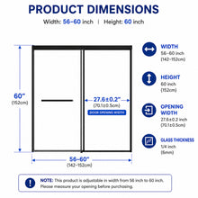 Load image into Gallery viewer, Semi-Frameless Double Sliding Shower Door
