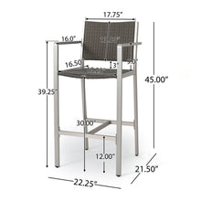 Load image into Gallery viewer, Outdoor Rust Proof Aluminum Barstools (Set of 2)
