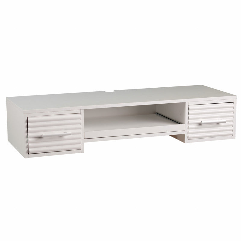 Wall Mount Desk With Drawers - White