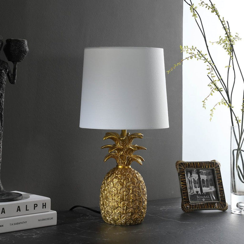 Bedside Table Lamp With White Empire Shade - Gold