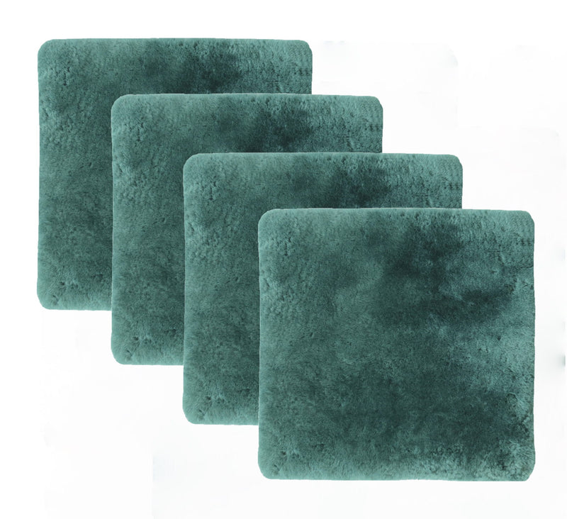 17" X 17" Linen Solid Color Dining Chair Pad (Set of 4) - Emerald