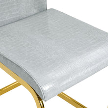 Load image into Gallery viewer, Faux Leather Metal Dining Side Chairs (Set of 2) - Gray / Gold
