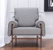 Load image into Gallery viewer, 34" Upholstered Arm Chair - Gray / Brown
