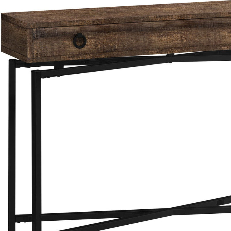 Cross Leg Console Table - Brown And Black