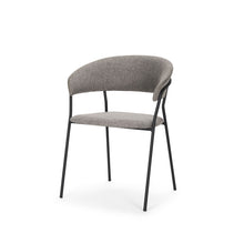 Load image into Gallery viewer, Fabric Wood Open Back Dining Arm Chair - Gray / Black
