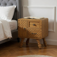 Load image into Gallery viewer, 19" Solid Wood Console Accent Cabinet With Single Door Two Drawers - Sepia

