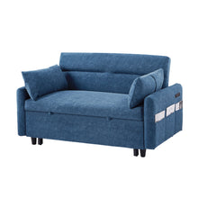 Load image into Gallery viewer, Pull Out Sleep Sofa Bed Loveseats Sofa Couch With Adjsutable Backrest, Storage Pockets, 2 Soft Pillows, USB Ports For Living Room, Bedroom, Apartment, Office

