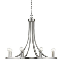 Load image into Gallery viewer, Candle Style Eight Light Metal Dimmable Chandelier - Silver
