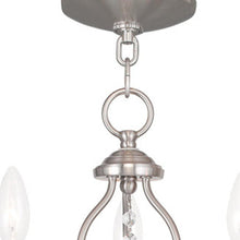Load image into Gallery viewer, 17" Three Light Metal Dimmable Chandelier With Shades - Nickel
