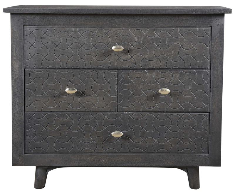 Four Drawer Nightstand - Gray