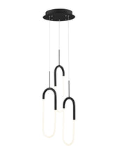 Load image into Gallery viewer, Three Light Metal LED Dimmable Smart Enabled Chandelier - Black
