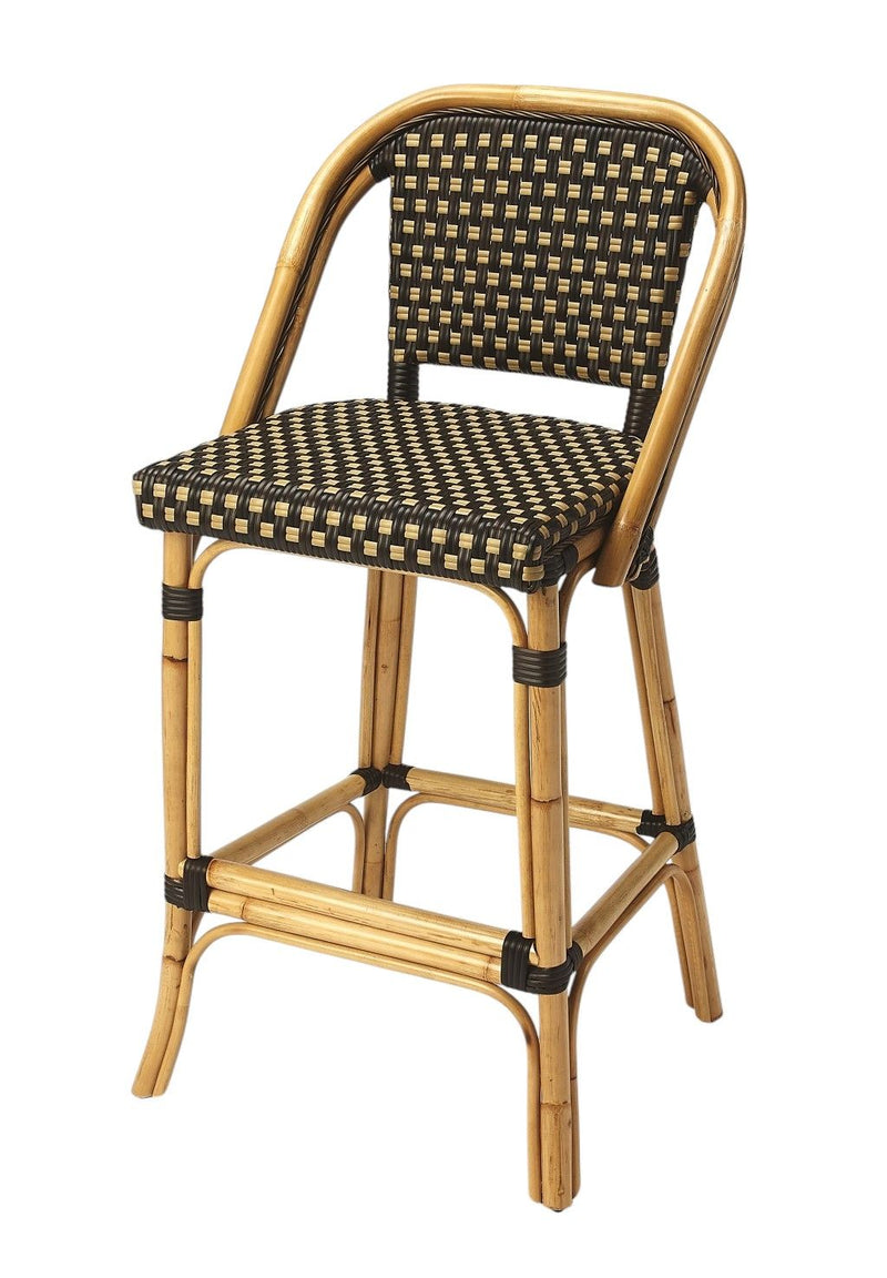 Rattan Counter Height Bar Chair - Brown / Natural