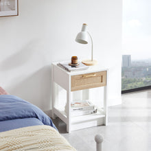 Load image into Gallery viewer, 15.75" Rattan End Table With Drawer, Modern Nightstand, Side Table For Living Room, Bedroom
