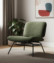Load image into Gallery viewer, Chenille Metal Slipper Chair - Green / Black
