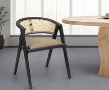 Load image into Gallery viewer, Upholstered Linen Open Back Dining Arm Chair - Gray
