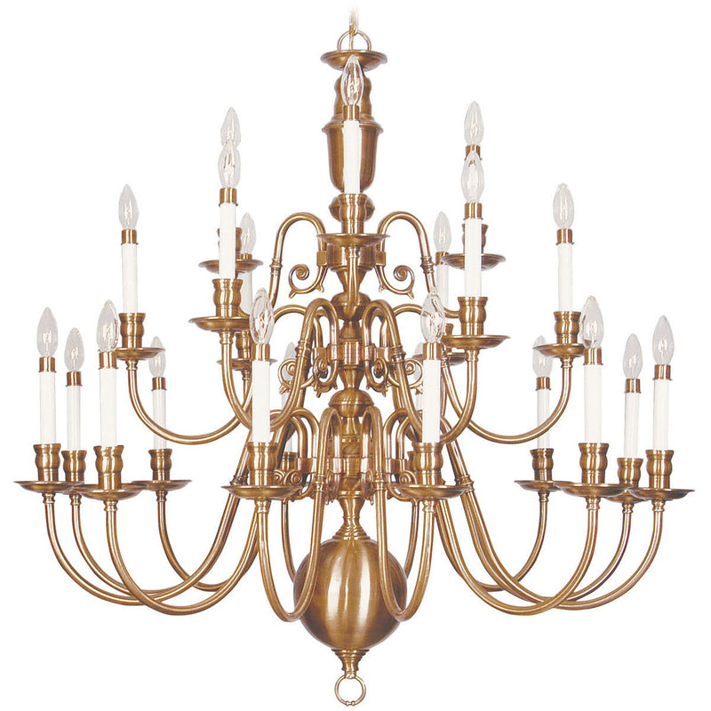 40" Multi Light Dimmable Chandelier With Shades - Brass