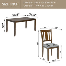 Load image into Gallery viewer, Kitchen Dining Set, Rectangular Dining Table With Upholstered Chairs
