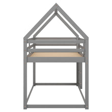 Load image into Gallery viewer, Twin over Twin Low Bunk Bed, House Bed with Ladder , Gray(OLD SKU:WF197808AAE)
