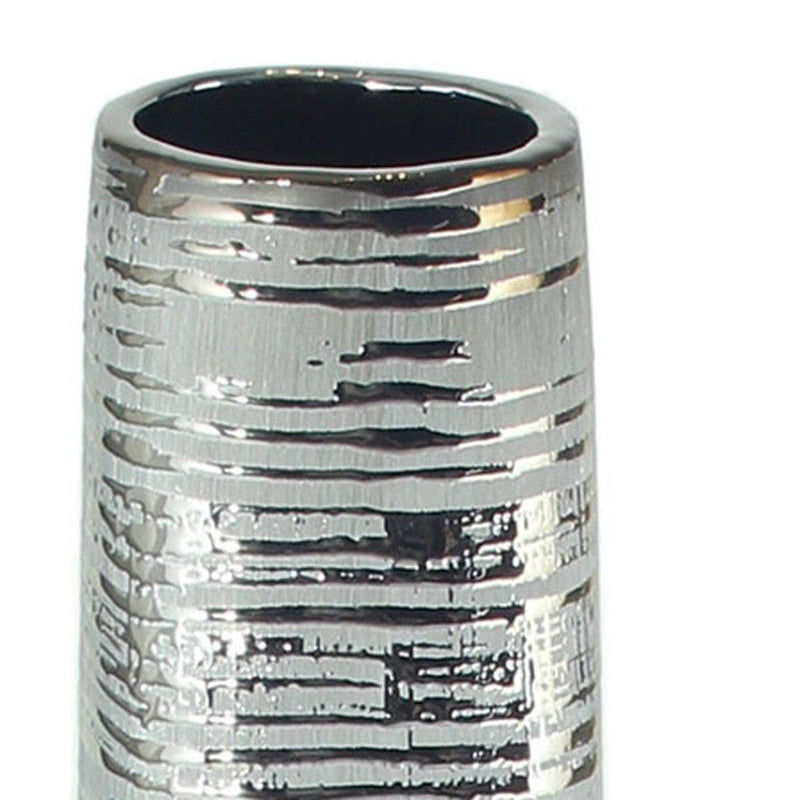 Striped Tapered Floor Vase (576735) - Silver