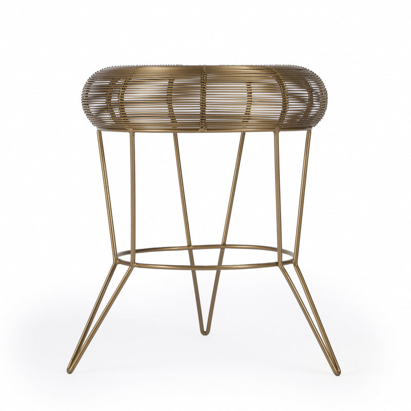 Iron Round End Table - Antique Gold