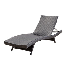 Load image into Gallery viewer, Mysticism Outdoor Chaise Lounge With Adjustable Backrest And Foldable Legs - Brown Multi
