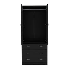 Load image into Gallery viewer, 71" Two Door Three Drawer Combo Dresser - Black
