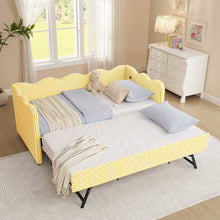 Load image into Gallery viewer, Gingham Daybed With USB Charging Port, Wave-Shaped Design
