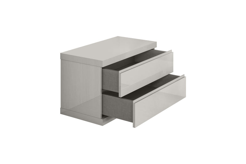 Two Drawer Nightstand - Light Gray
