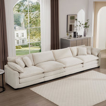 Load image into Gallery viewer, Modern Upholstered 4 Seater Fabric Sofa With Arm And Throw Pillows
