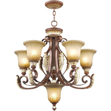 Load image into Gallery viewer, 28" Six Light Dimmable Chandelier With Shades - Bronze

