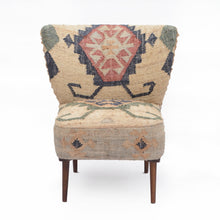 Load image into Gallery viewer, 26" Traditional Jute Southwestern Wingback Chair - Teal Blue
