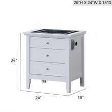 Load image into Gallery viewer, Hammond - Smart 3 Drawer Nightstand With USB Charging And Integrated Speakers - White
