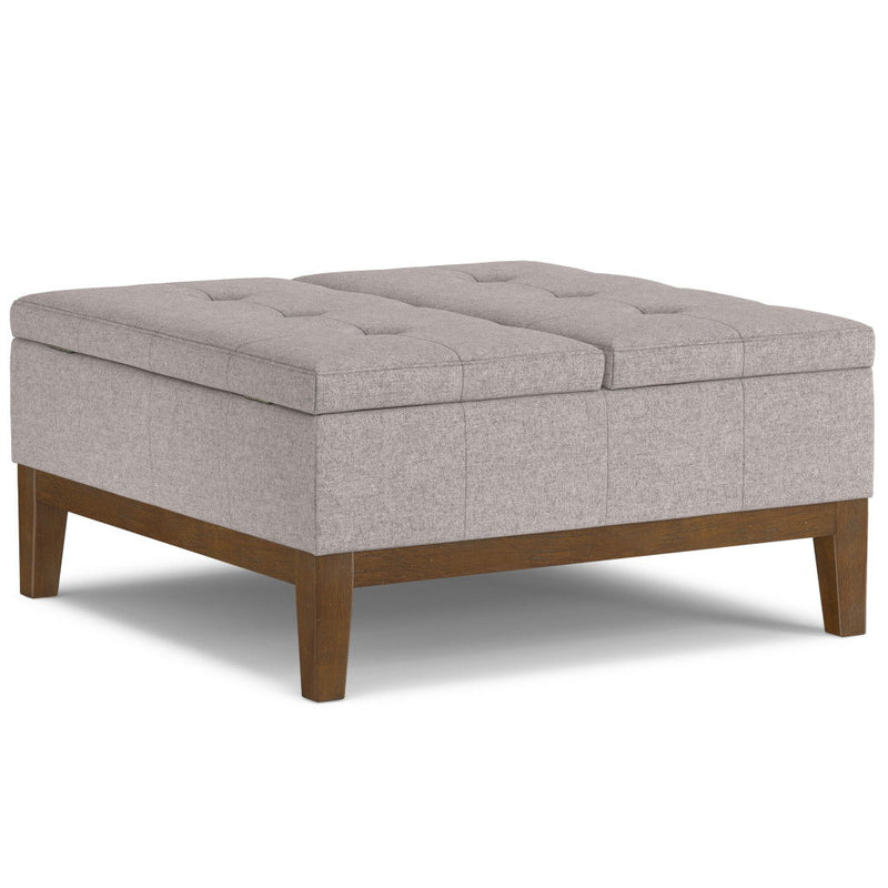 Upholstery Storage Ottoman - Walnut / Cloud